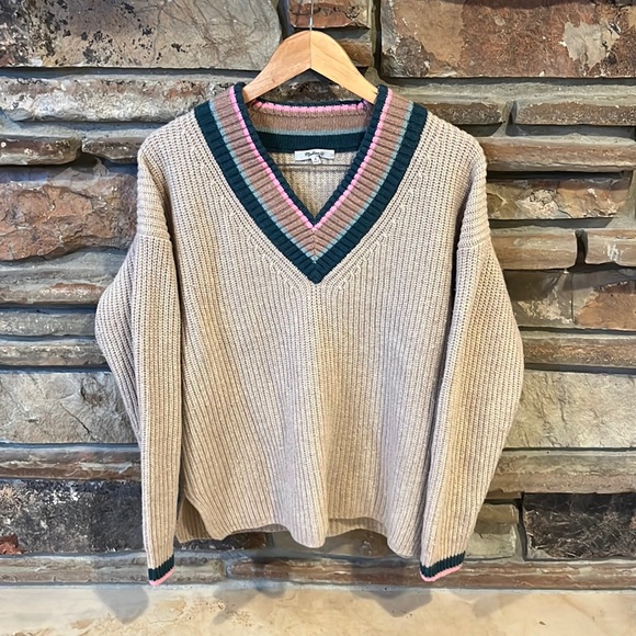 Madewell Sweaters - Madewell Knit Tan V-Neck Sweater